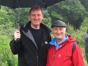 Graham G Matthews & Sir Tony Robinson filming 'Frontline Dorset -Walking Through History' for Channel 4 TV 