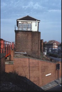 ARP Signal Box Raynes Park with blast wall