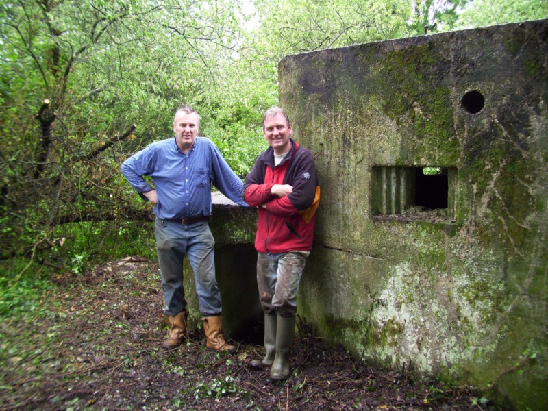 Tim Denton & Graham G Matthews with the 'rescued' East Stoke Type 22 Pillbox.
