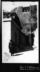 No 2 Entrance being guarded by a soldier in 1941. Copyright Cable & Wireless.