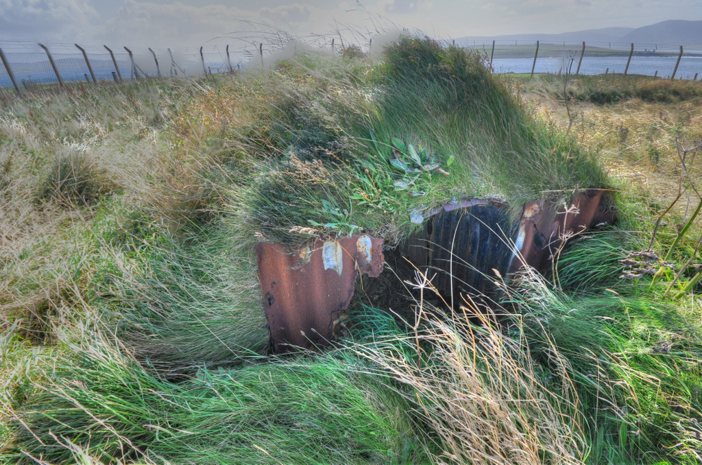 Anderson Shelter in situ at Ness Battery, Orkney
