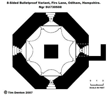 Plan Drawing of Firs Lane Pillbox.
By Tim Denton