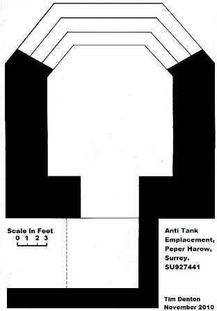 Plan of 2 Pounder AT Emplacement. Copyright Tim Denton 2010